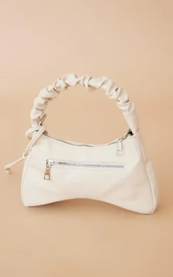 PrettyLittleThing Shoulder Bags*PU Ruched Handle Zip Shoulder Bag