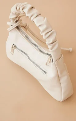 PrettyLittleThing Shoulder Bags*PU Ruched Handle Zip Shoulder Bag