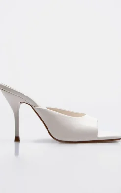 PrettyLittleThing Mules*Pu Square Toe High Stiletto Heeled Mules