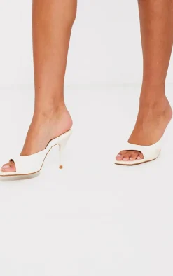 PrettyLittleThing Mules*Pu Square Toe High Stiletto Heeled Mules