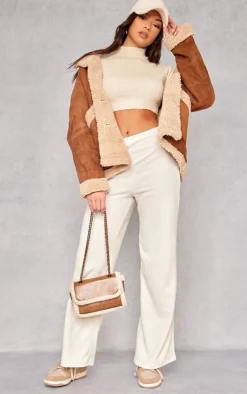 PrettyLittleThing Sweaters*Rib Knit Open Back Cropped Sweater