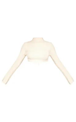 PrettyLittleThing Sweaters*Rib Knit Open Back Cropped Sweater