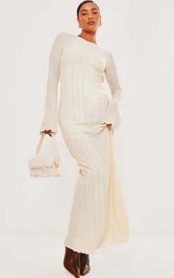 Rib Low Back Maxi Dress-PrettyLittleThing Discount