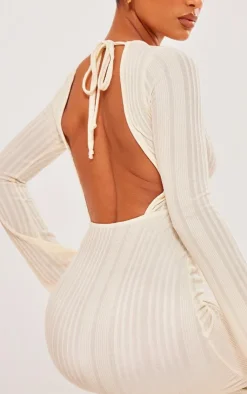 Rib Low Back Maxi Dress-PrettyLittleThing Discount