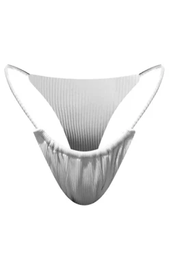 Cream Rib Tanga Bikini Bottoms