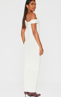 Ribbed Asymmetric Maxi Dress-PrettyLittleThing Clearance