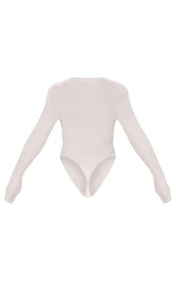 PrettyLittleThing Knitted Tops*Ribbed Knit Long Sleeve Bodysuit