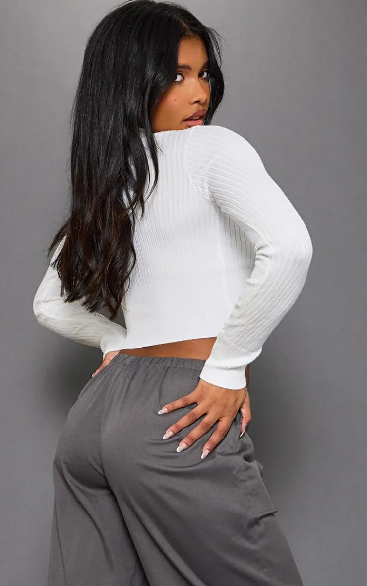 PrettyLittleThing Sweaters*Ribbed Knitted Roll Neck Cropped Sweater