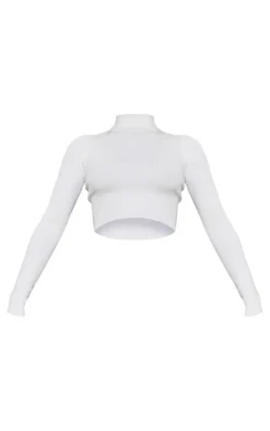 PrettyLittleThing Sweaters*Ribbed Knitted Roll Neck Cropped Sweater