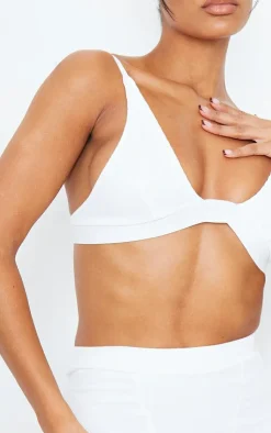 Best PrettyLittleThing Ribbed Plunge Bralet Cream