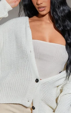 PrettyLittleThing Knitted Tops*Ribbed Style Bandeau Soft Knit Top