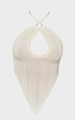 PrettyLittleThing Knitted Tops*Ring Detail Knit Scarf Top