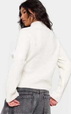 PrettyLittleThing Sweaters*Ripple Knit Half Zip Sweater
