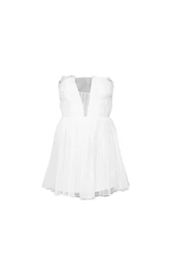 Ruffle Pleated Shift Dress-PrettyLittleThing Discount