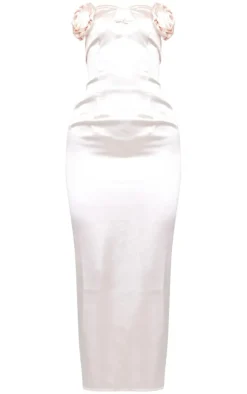 Satin Corsage Maxi Dress-PrettyLittleThing Sale