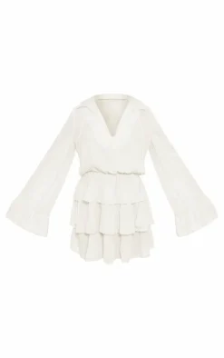 Satin Frill Tie Shift Dress-PrettyLittleThing Discount