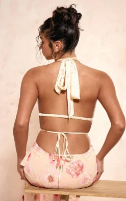 Satin Halterneck Backless Top-PrettyLittleThing Outlet