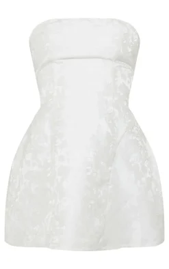 Satin Jacquard Floral Oversized Bow A Line Shift Dress-PrettyLittleThing Outlet