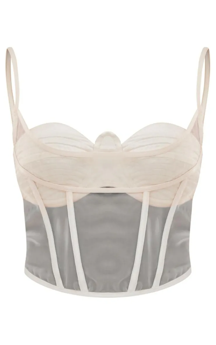 PrettyLittleThing Corsets*Satin Sheer Panel Corset
