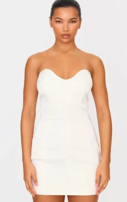 Satin Sweetheart Neckline Mini Dress-PrettyLittleThing Sale