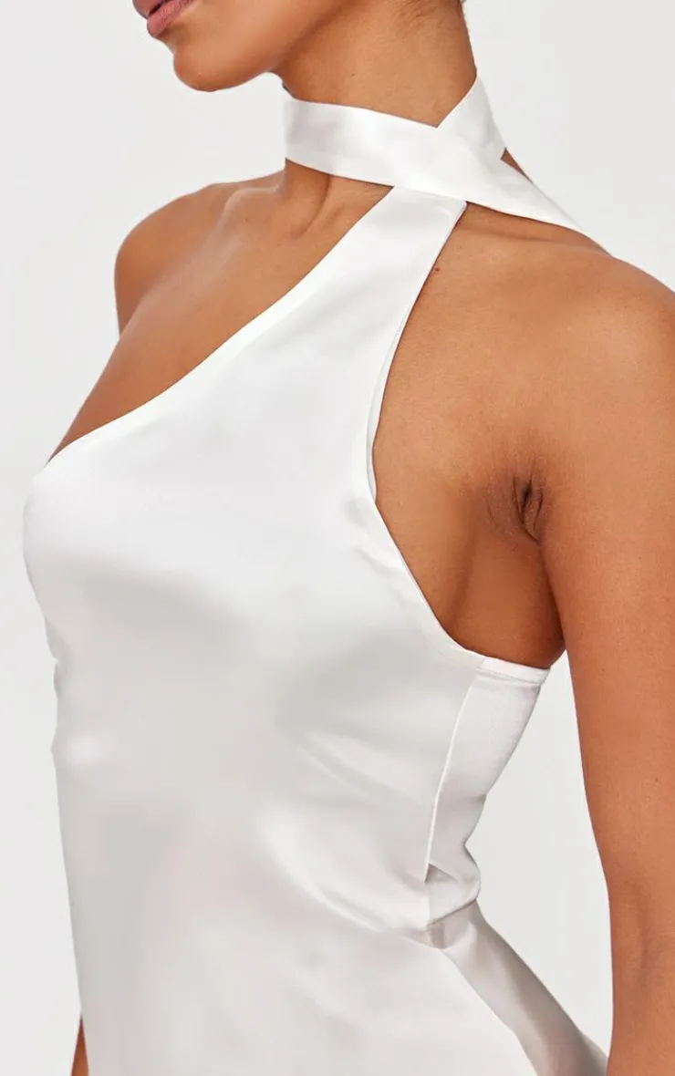 Scarf Detail Satin Shift Dress-PrettyLittleThing Discount