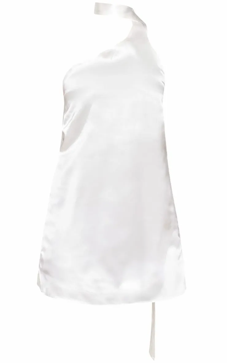 Scarf Detail Satin Shift Dress-PrettyLittleThing Discount