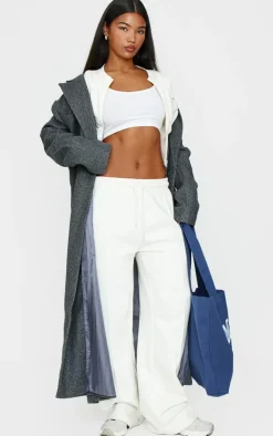 Outlet PrettyLittleThing Seam Detail Wide Leg Sweatpants Cream