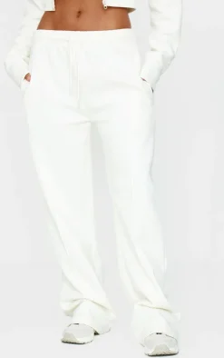 Outlet PrettyLittleThing Seam Detail Wide Leg Sweatpants Cream