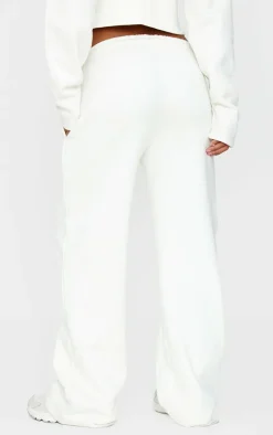 Outlet PrettyLittleThing Seam Detail Wide Leg Sweatpants Cream