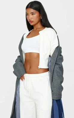 Outlet PrettyLittleThing Seam Detail Wide Leg Sweatpants Cream