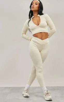 PrettyLittleThing Athletic Jackets*Seamless Seam Detail Cropped Sports Jacket