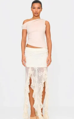 PrettyLittleThing Christmas Party Outfits*Sequin Lace Drape Detail Maxi Skirt