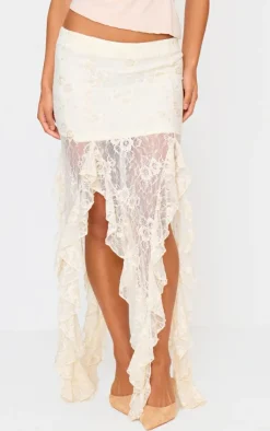 PrettyLittleThing Christmas Party Outfits*Sequin Lace Drape Detail Maxi Skirt