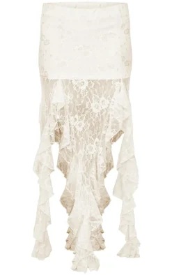 PrettyLittleThing Christmas Party Outfits*Sequin Lace Drape Detail Maxi Skirt