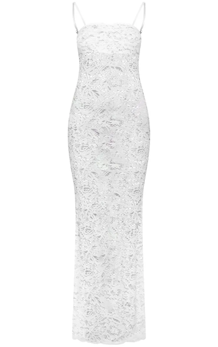 Sheer Lace Maxi Dress-PrettyLittleThing Clearance