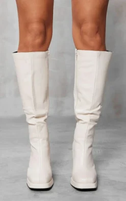 PrettyLittleThing Platforms*Slight Platform Block Heel Square Toe Knee Boots