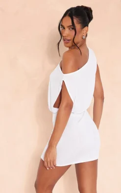 Slinky Acetate Draped Side Bodycon Dress-PrettyLittleThing New