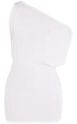 Slinky Acetate Draped Side Bodycon Dress-PrettyLittleThing New