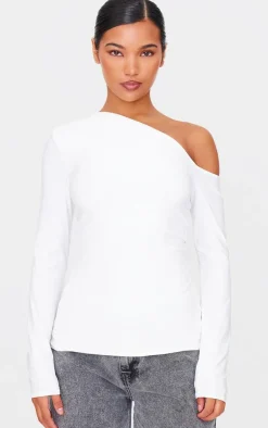 PrettyLittleThing Christmas Shop*Slinky Asymmetric Long Top
