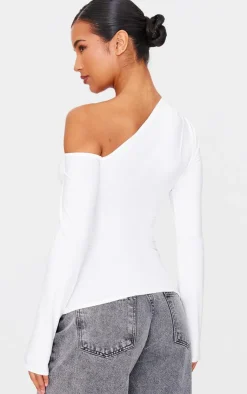 PrettyLittleThing Christmas Shop*Slinky Asymmetric Long Top