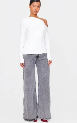 PrettyLittleThing Christmas Shop*Slinky Asymmetric Long Top