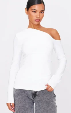 PrettyLittleThing Christmas Shop*Slinky Asymmetric Long Top