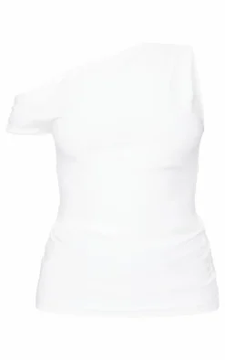 PrettyLittleThing Sleeveless Tops*Slinky Asymmetric Ruched Detail Long Top