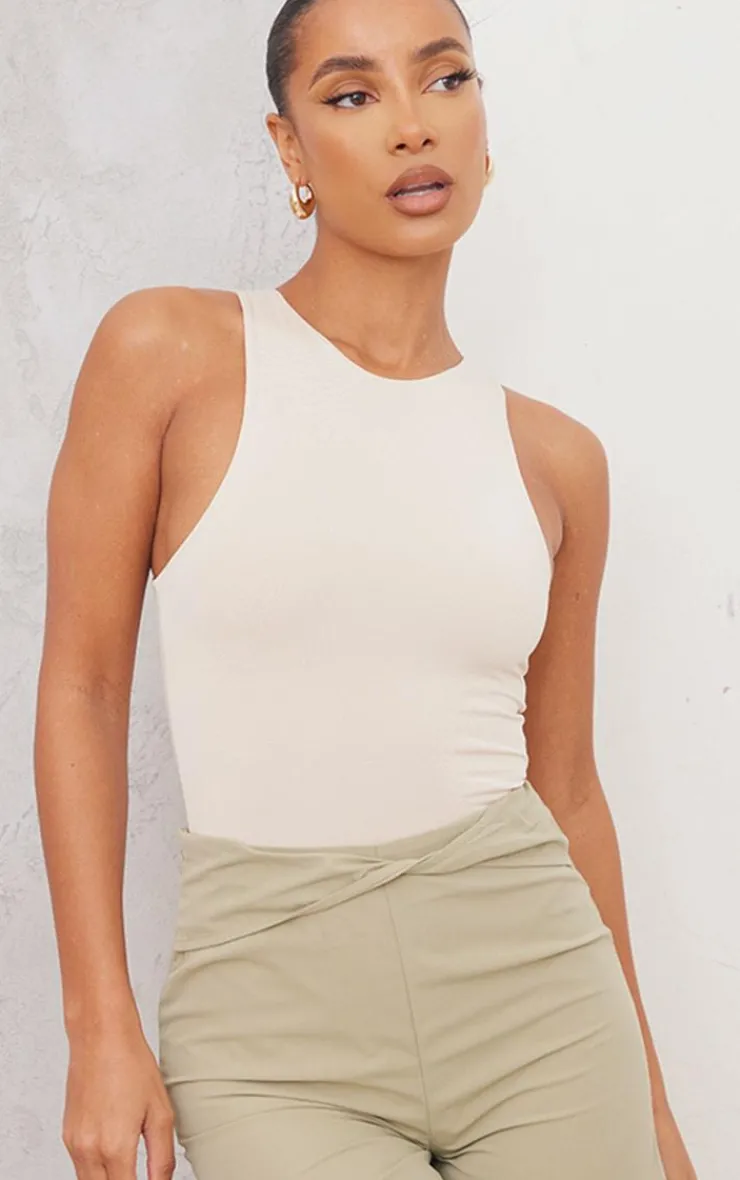 PrettyLittleThing Sleeveless Tops*Slinky Sleeveless Racer Bodysuit
