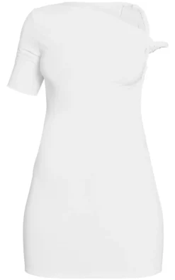 Slinky Twist Shoulder Bodycon Dress-PrettyLittleThing Online