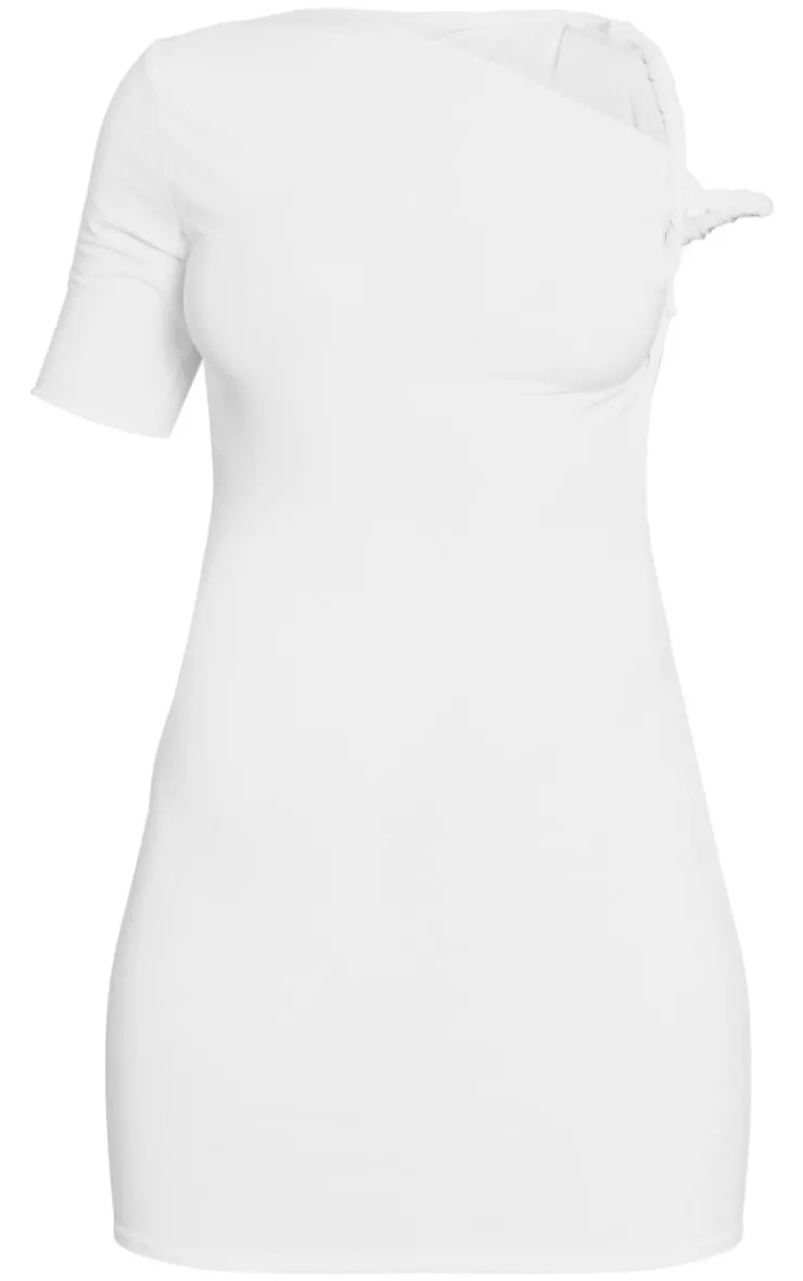Slinky Twist Shoulder Bodycon Dress-PrettyLittleThing Online