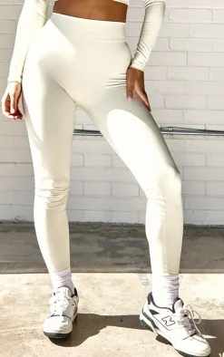 PrettyLittleThing Snatched Sculpt Leggings Cream