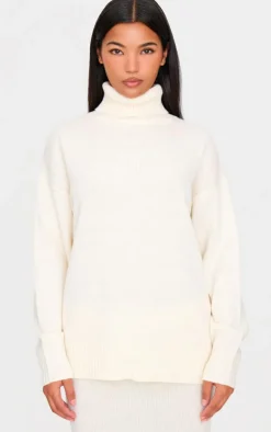 PrettyLittleThing Oversized Sweaters*Soft Knit Roll Neck Oversized Sweater
