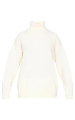 PrettyLittleThing Oversized Sweaters*Soft Knit Roll Neck Oversized Sweater