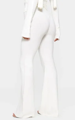 Online PrettyLittleThing Soft Knit Wide Leg Pants Cream